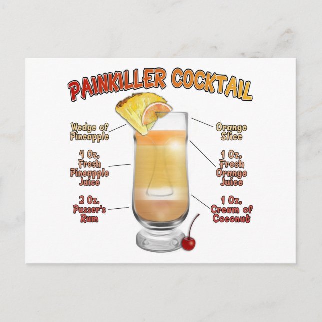PAINKILLER Cocktail Rezeption Postkarte (Vorderseite)