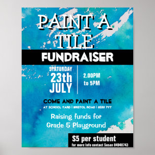 Paint a tile fundraiser PTA PTO Poster