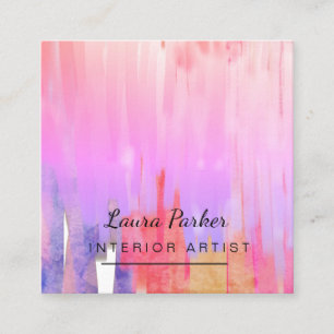 Paint Abstrakt Modern Watercolor Minimaler Künstle Quadratische Visitenkarte