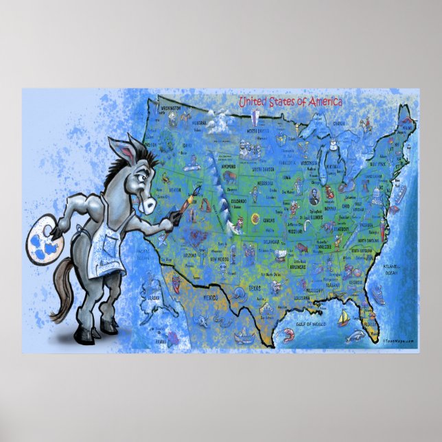 Paint America Blue Poster (Vorne)