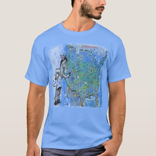 Paint America Democratic Blue T-Shirt (Vorderseite)