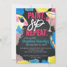 Paint and Sip Chalkboard Bachelorette Art Party