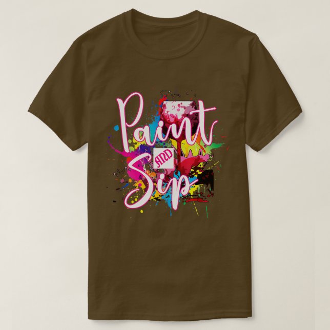 Paint and Sip Party Art Night Leinwand T-Shirt (Design vorne)
