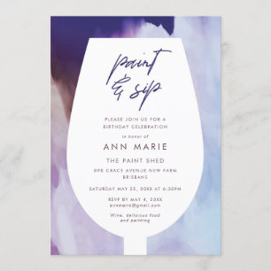 Paint and Sip Wine and Painting Party Einladung