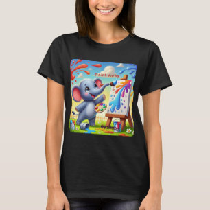 Paint Away The Stress - Farbenfrohe Elefantenkunst T-Shirt