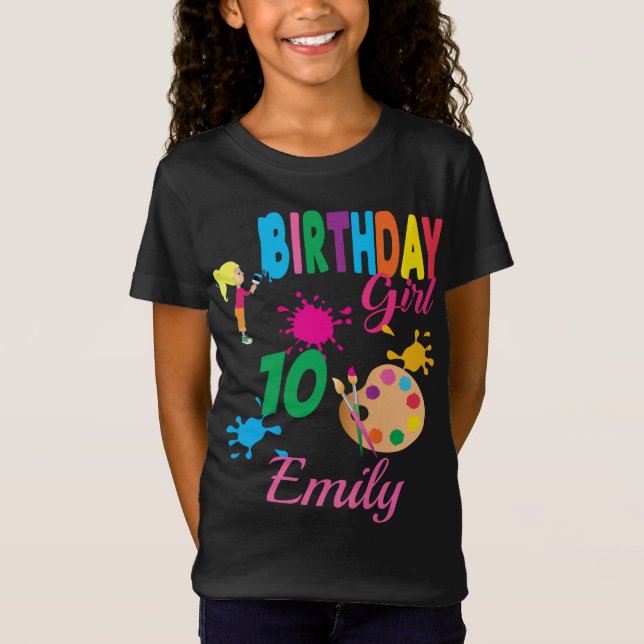 Paint Birthday Art Create Party Theme Custom T-Shirt (Vorderseite)