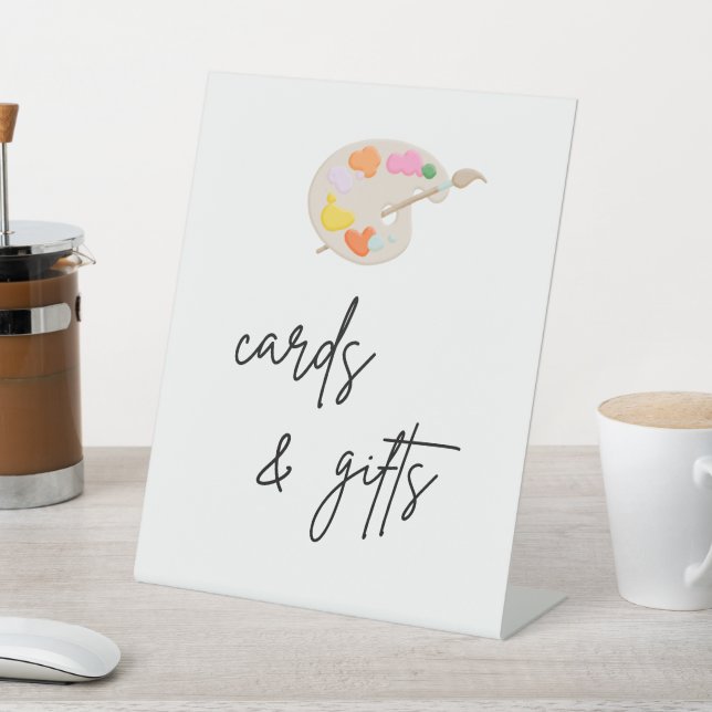 Paint Birthday Party Cards and Gifts Sign Sockelschild (In SItu)