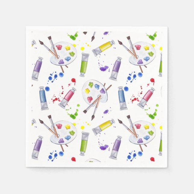 Paint Birthday Party Kunstgewerbe Serviette (Vorderseite)