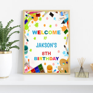 Paint Birthday Welcome Signs Poster