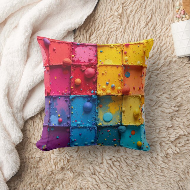 Paint Block Throw Pillow Kissen (Decke)