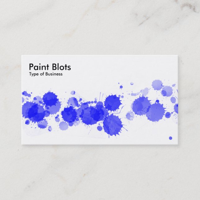 Paint Blots - Blau Visitenkarte (Vorderseite)