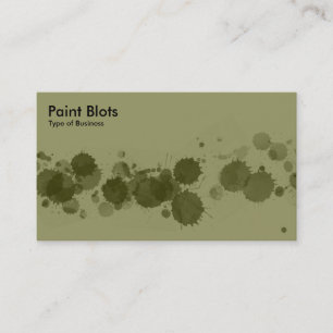 Paint Blots - Dk Olive on Khaki Visitenkarte