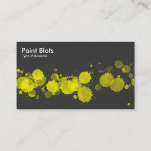 Paint Blots - Gelb auf Dk Grau Visitenkarte