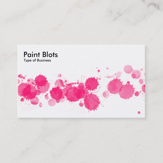 Paint Blots - Neon Red Visitenkarte (Vorderseite)