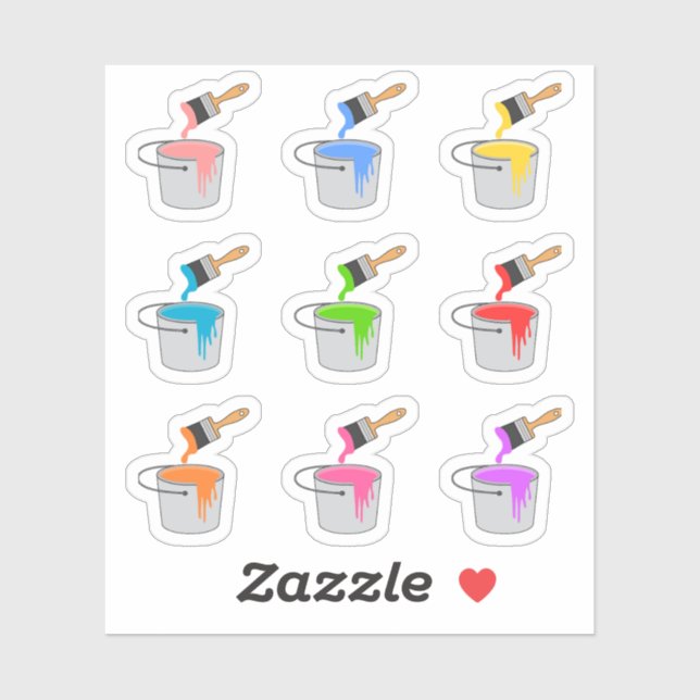Paint Brush Buckets Hobby Renovierung Day Planner Aufkleber (Blatt)