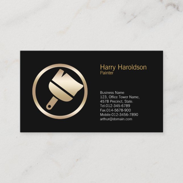 Paint Brush Icon Painter Business Card Visitenkarte (Vorderseite)