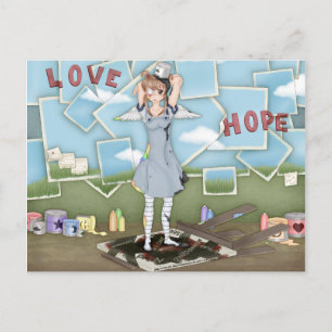 Paint Bucket Anime Angel Artwork Postkarte