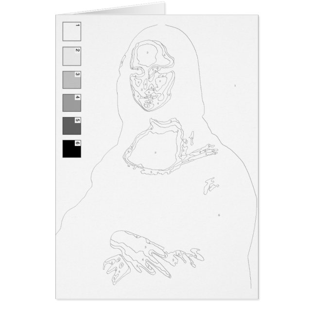 Paint by Numbers Card: Mona Lisa (Vorne)
