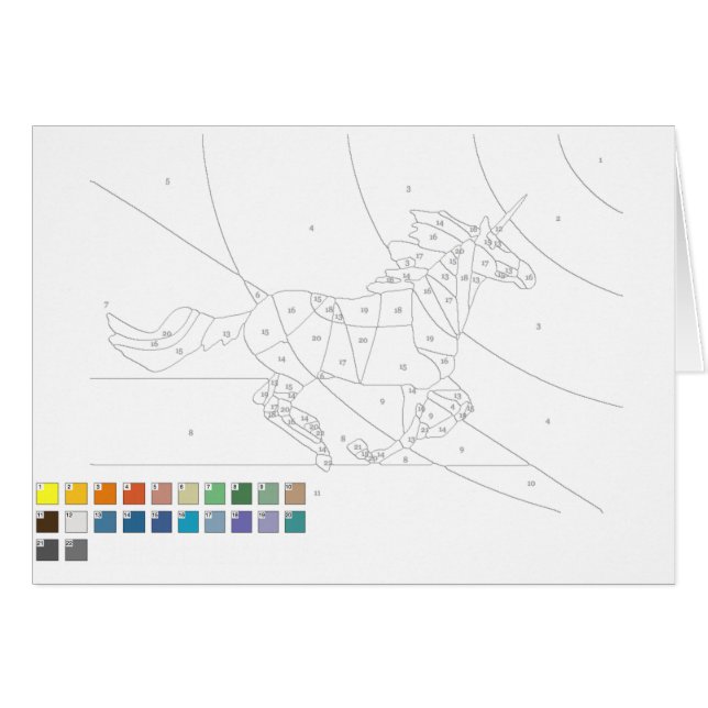 Paint by Numbers Card: Pferd (Vorderseite (Horizontal))