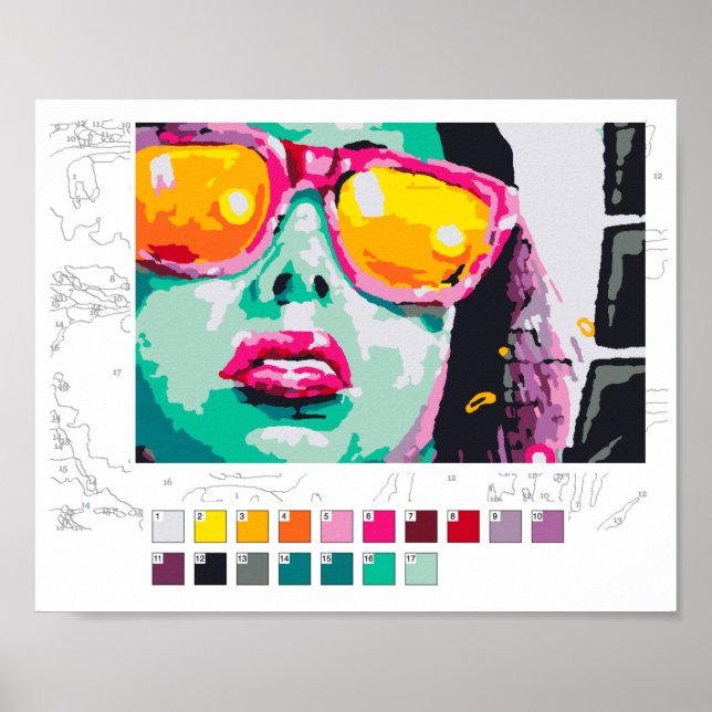 Paint by Numbers Poster (Kontur unten): Graffiti (Vorne)