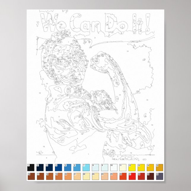 Paint by Numbers: Rosie the Riveter Poster (Vorne)