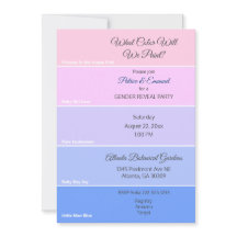 Paint Chip Geschlecht offenbaren rosa blaue Einlad