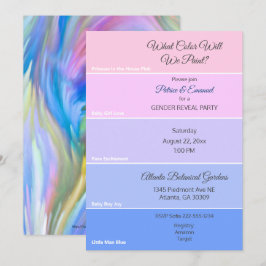 Paint Chip Geschlecht offenbaren rosa blaue Einlad Einladung