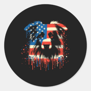 Paint Drip Australian Shepherd Amerikanische Usa-F Runder Aufkleber