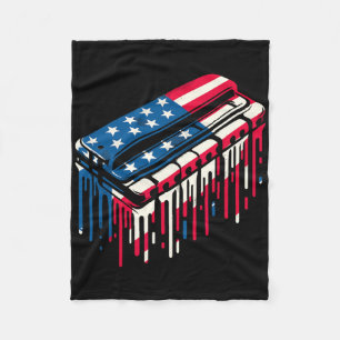 Paint Drip Harmonika Amerikanische USA-Flagge 4. J Fleecedecke