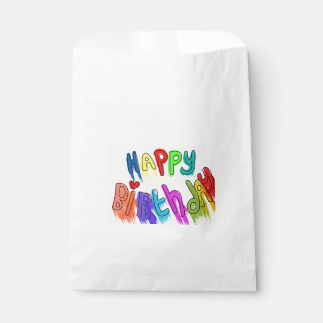 Paint Dripping Happy Birthday Geschenktütchen (Vorderseite)