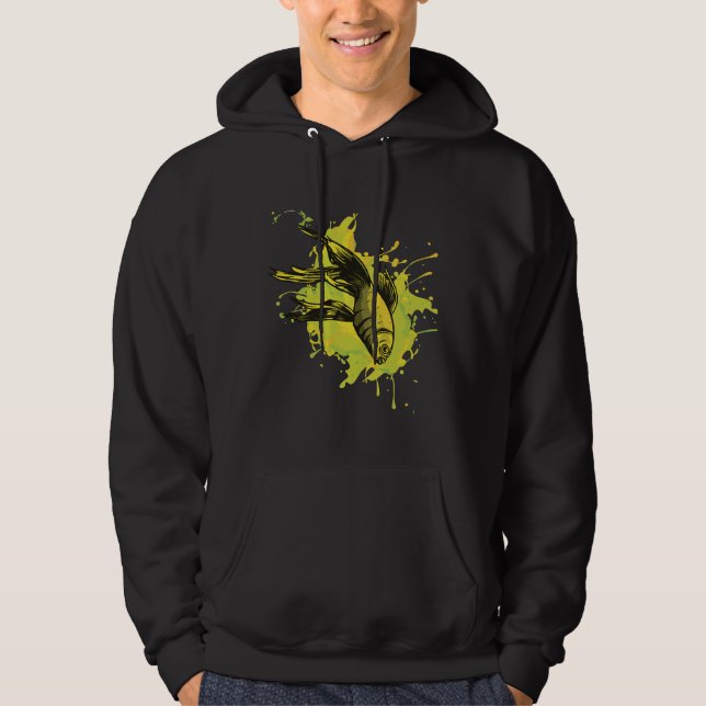 Paint Fish Black Hoodie (Vorderseite)