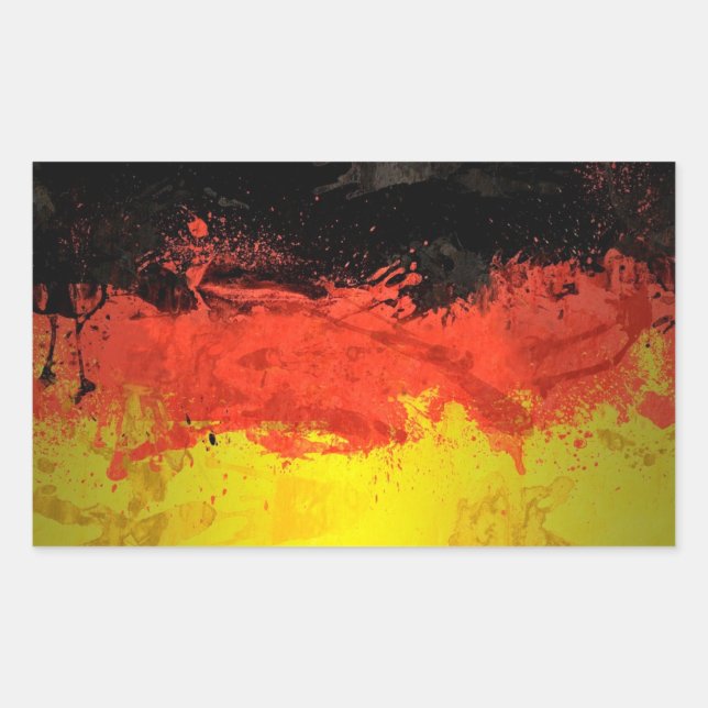 Paint Germany Flag Rechteckiger Aufkleber (Vorderseite)