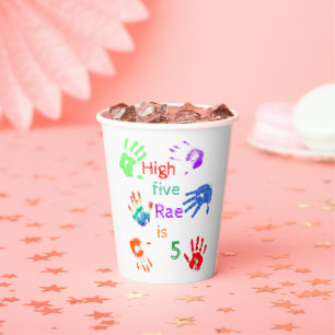 Paint Handdrucke Geburtstag mit Personalisiertem N Pappbecher