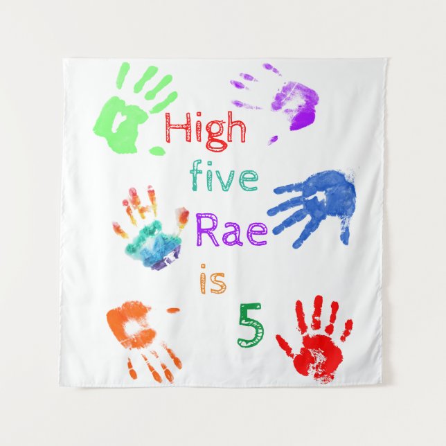 Paint Handdrucke Geburtstag mit Personalisiertem N Wandteppich (Vorderseite)