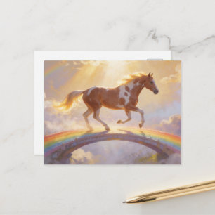 Paint Horse auf einer Regenbogenbrücke Postkarte