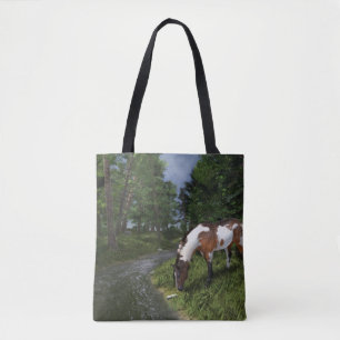 Paint Horse by Forest Stream Tote Bag