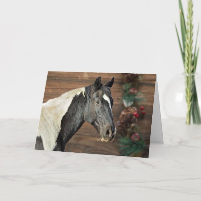 Paint Horse Christmas Card Dankeskarte (Vorderseite)