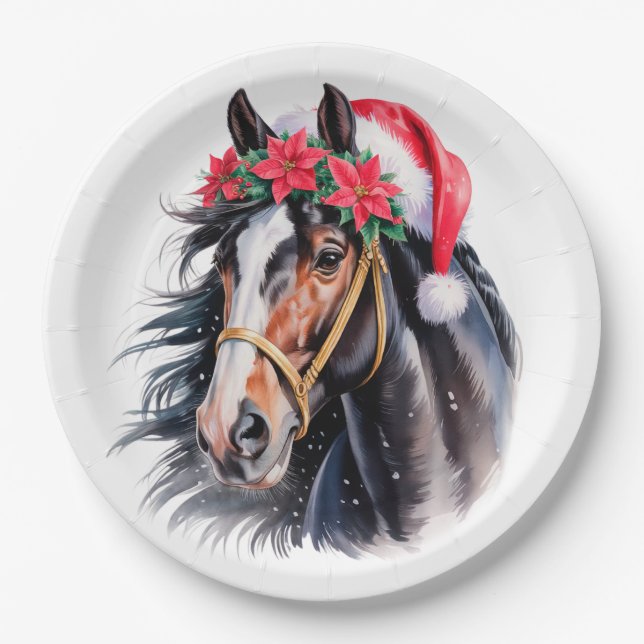 Paint Horse Christmas Paper Plate Pappteller (Vorderseite)