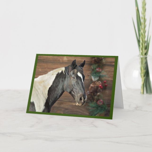 Paint Horse Frohe Weihnachtskarte Dankeskarte (Vorderseite)