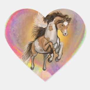 Paint Horse Liebe Herz-Aufkleber