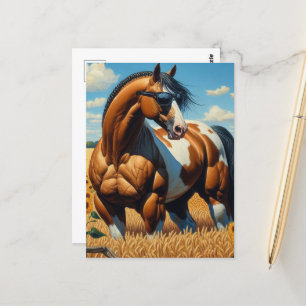 Paint Horse mit Sonnenbrille Postkarte
