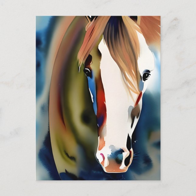 Paint Horse Watercolor Postkarte (Vorderseite)