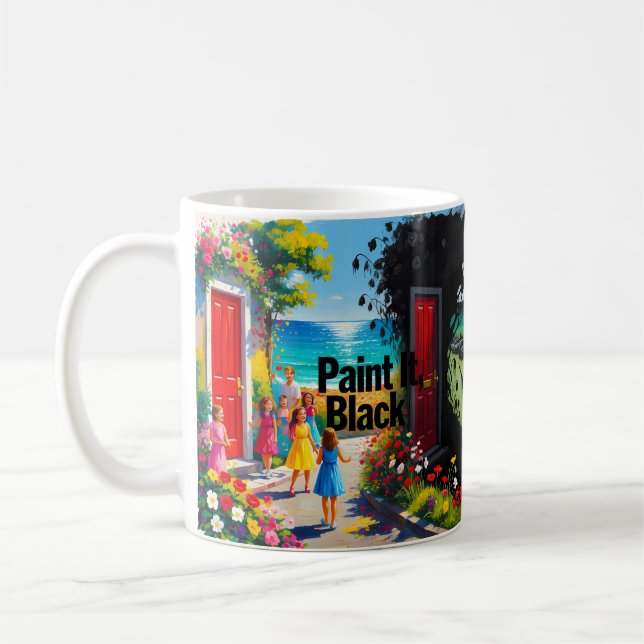 Paint It Black — Where Color Meets Darkness Tasse (Links)