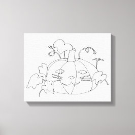 Paint It Cat Face Pumpkin auf Wrapped Canvas Leinwanddruck