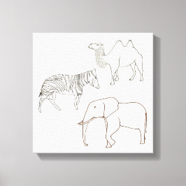 Paint It Elephant Zebra Camel Wrapped Canvas Leinwanddruck