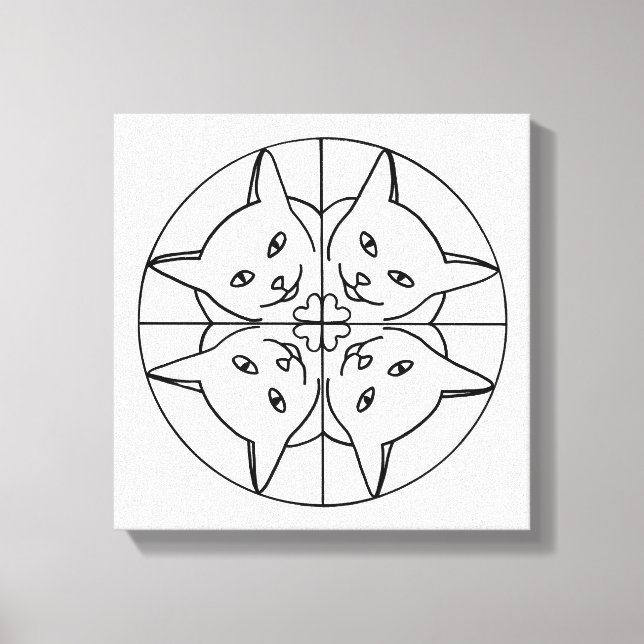 Paint It Kaleidoskop Katzen auf verschütteten Canv Leinwanddruck (Vorderseite)