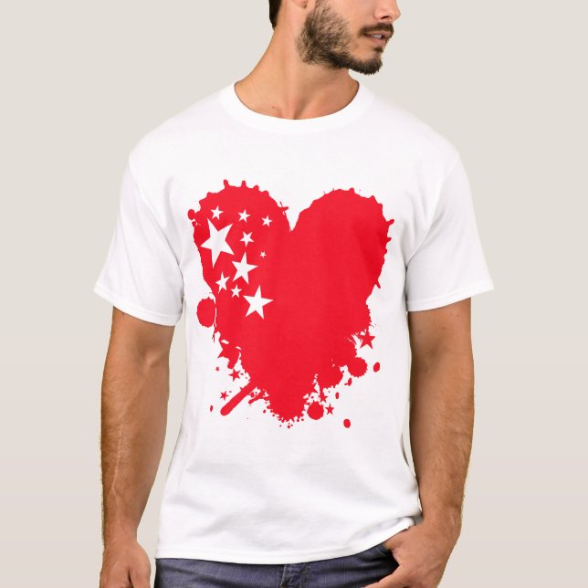 Paint Liebe Herz T-Shirt (Vorderseite)