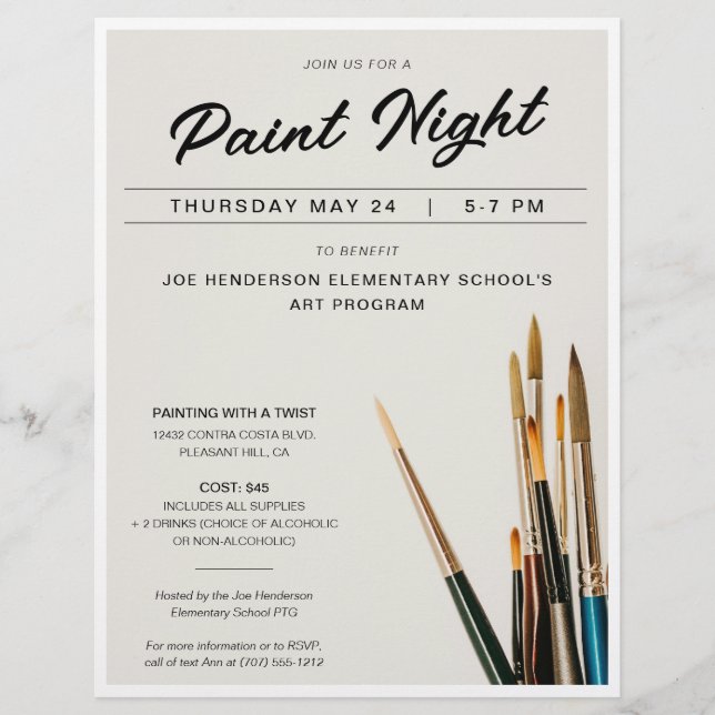 Paint Night Fundraiser Flyer (Vorne)