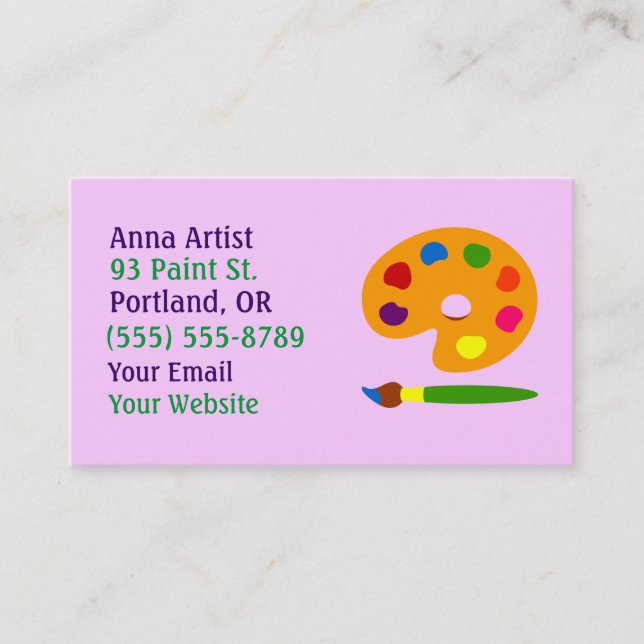 Paint Palette Artist Business Cards Visitenkarte (Vorderseite)