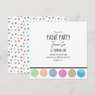 Paint Party Aquarell Palette Art Geburtstag Dankeskarte